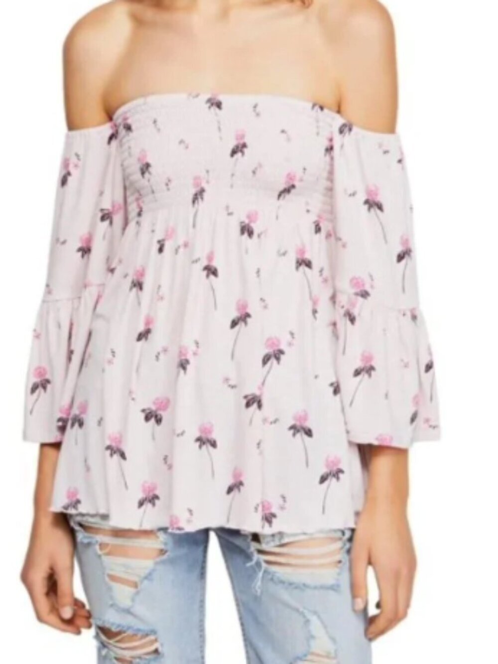 Free People Off The Shoulder Lana Tunic Size XS